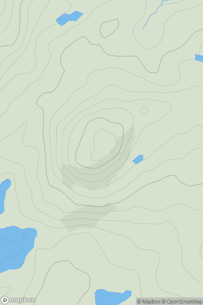 Thumbnail image for Beinn Bhreac [Oban to Loch Fyne] showing contour plot for surrounding peak